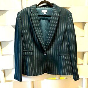 Tahari Arthur S. Levine Green Pinstripe Blazer Size 18